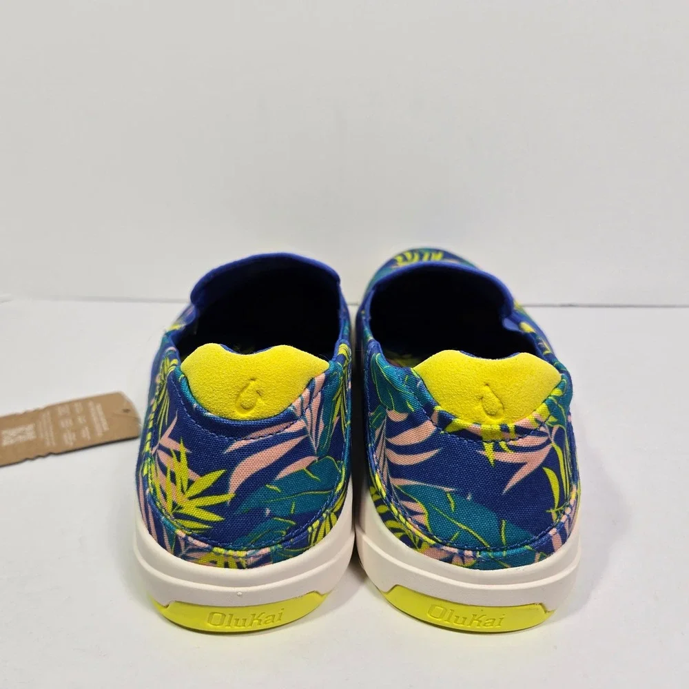 OluKai Lae'ahi Pa'i Mens Sunset Blue Aloha Slip On Sneakers 10444-9HHA Size 11.5